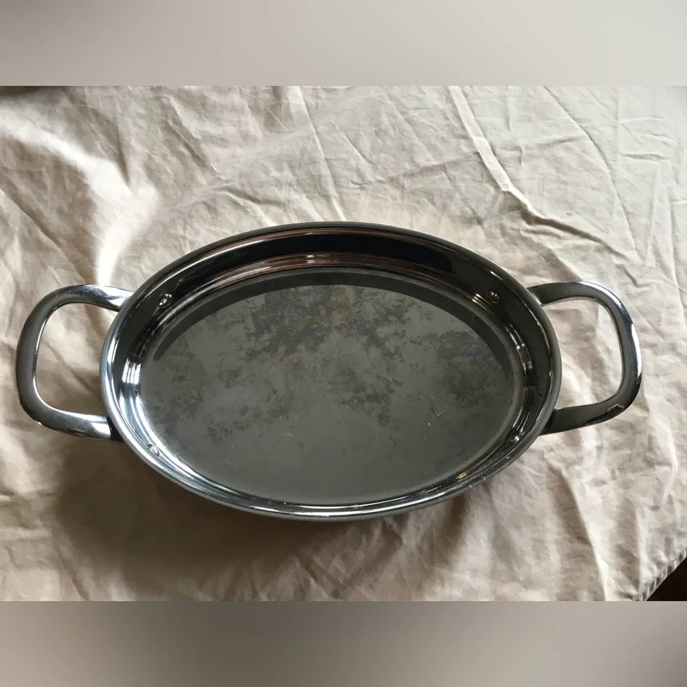 Williams Sonoma Hestan Stainless Steel Oval Au Gratin Roaster with Handles